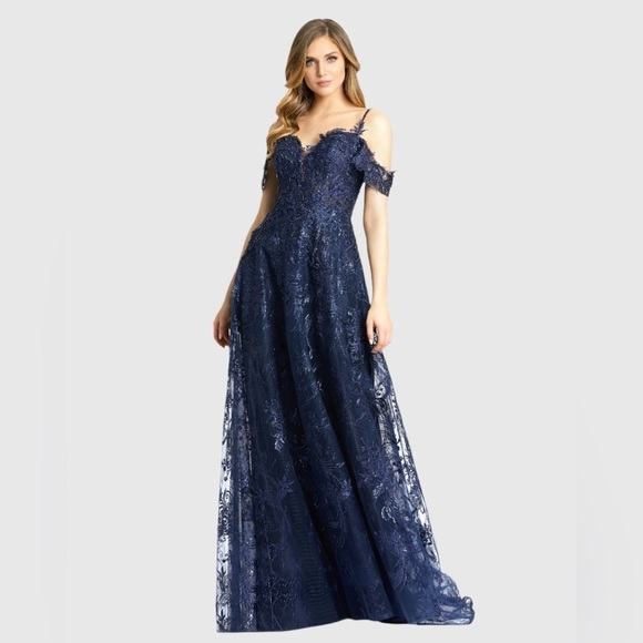 MAC DUGGAL 20287 NWT Embellished Cold Shoulder Sweetheart A Line Gown - Picture 1 of 8